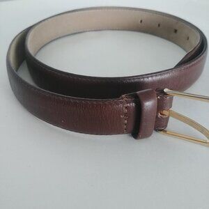 Tradition 34 brown leather belt square buckle